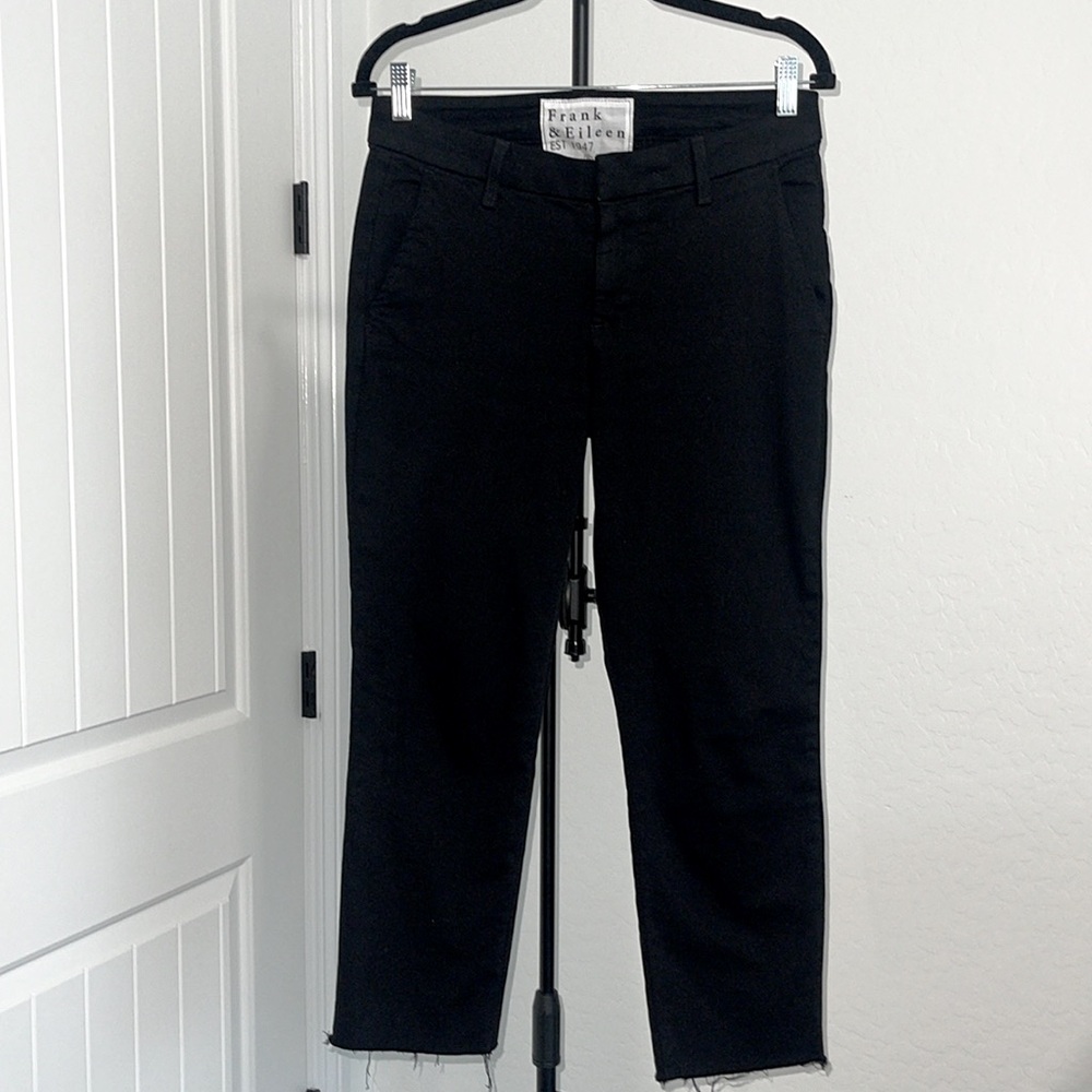 FRANK & EILEEN WICKLOW The Italian Chino ITALIAN PERFORMANCE TWILL in Black Sz 6 - Picture 6 of 17